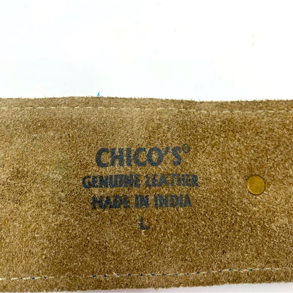 Wide embroidered leather Chico’s belt - Picture 4 of 4